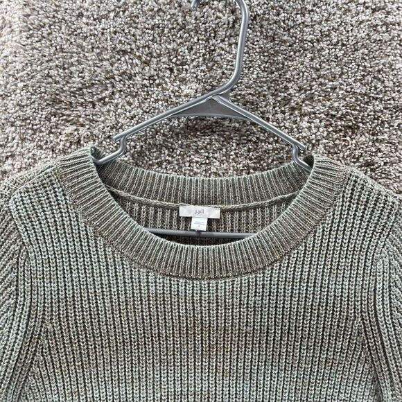J Jill Sweater Womens Small Grey Striped Long Sleeve Pullover Preppy Casual Crew - Picture 2 of 12